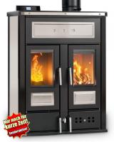 Klover BI-FIRE MID Kombi Kaminofen Holz Pellet wasserführend Stahl elfenbein 27,4 kw